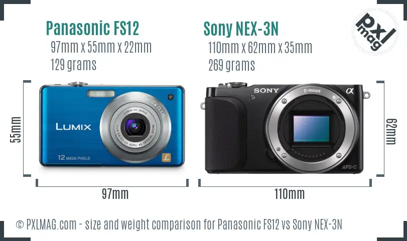 Panasonic FS12 vs Sony NEX-3N size comparison