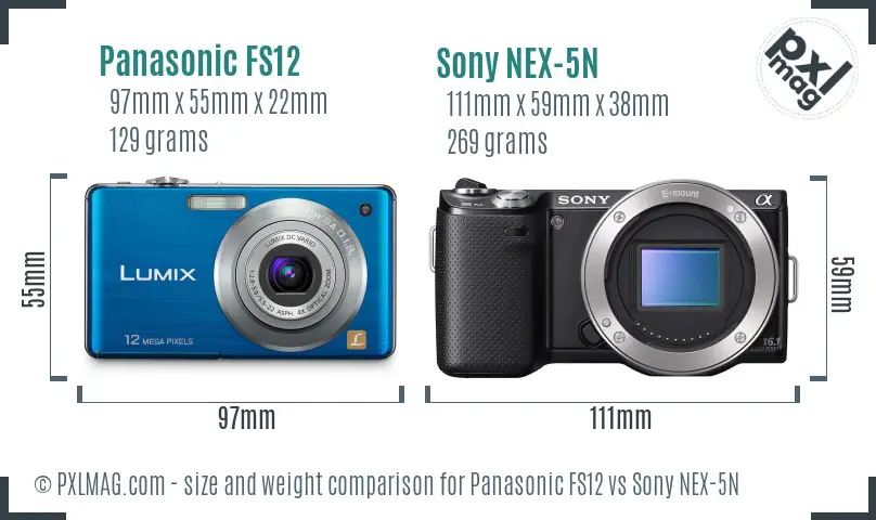 Panasonic FS12 vs Sony NEX-5N size comparison
