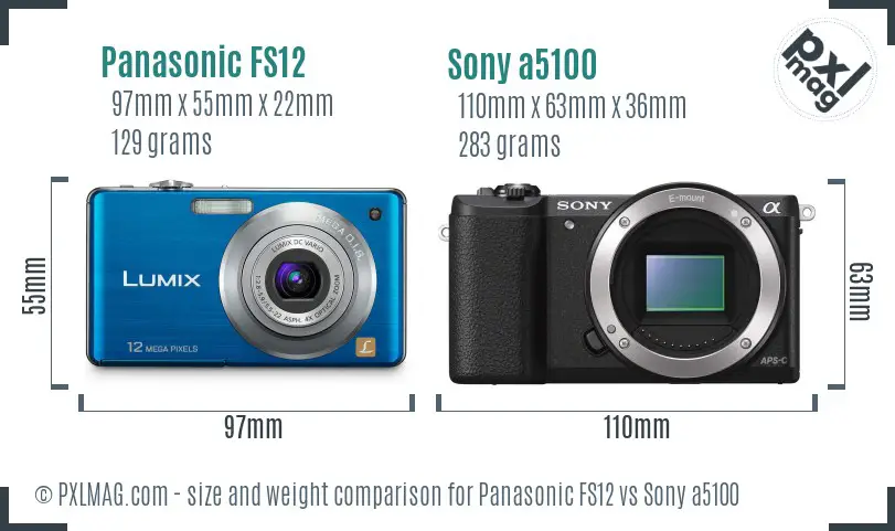 Panasonic FS12 vs Sony a5100 size comparison Panasonic FS12 vs Sony a5100 size comparison