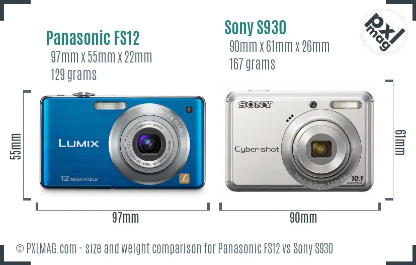 Panasonic FS12 vs Sony S930 size comparison