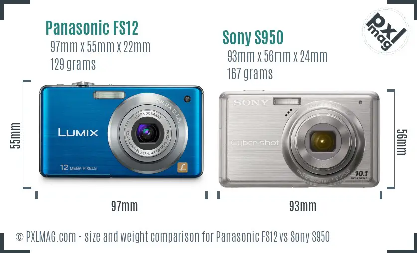 Panasonic FS12 vs Sony S950 size comparison