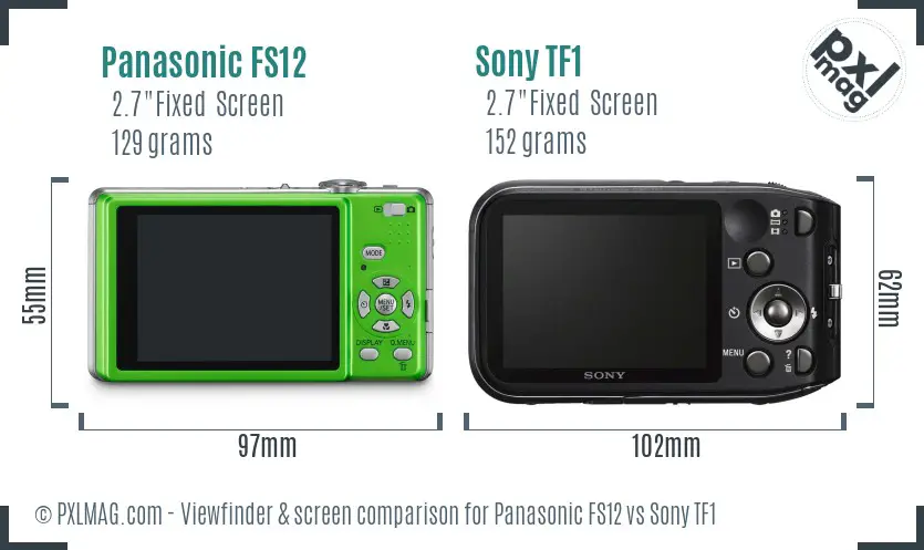 Panasonic FS12 vs Sony TF1 Screen and Viewfinder comparison