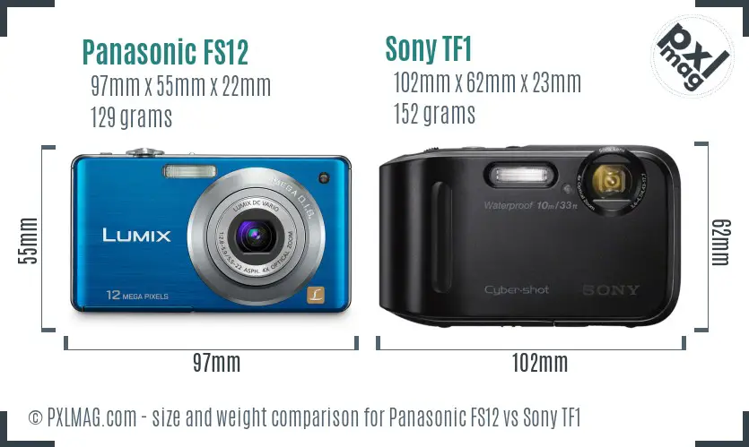 Panasonic FS12 vs Sony TF1 size comparison