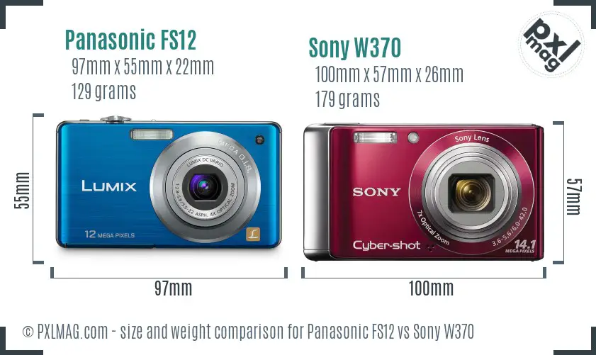 Panasonic FS12 vs Sony W370 size comparison Panasonic FS12 vs Sony W370 size comparison