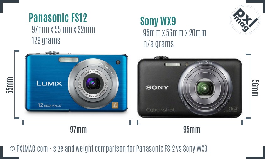 Panasonic FS12 vs Sony WX9 size comparison