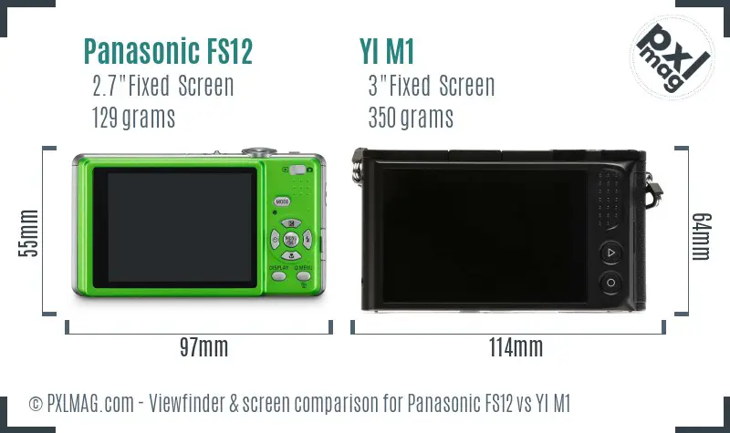 Panasonic FS12 vs YI M1 Screen and Viewfinder comparison
