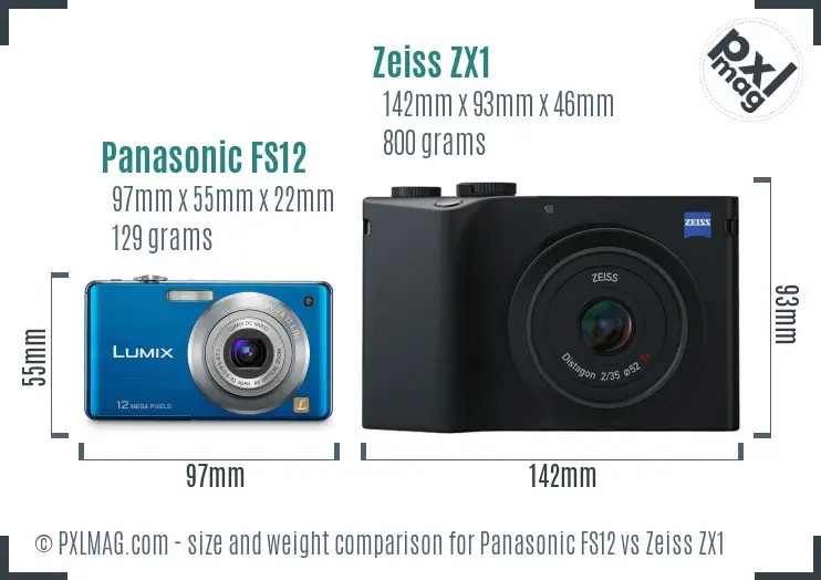 Panasonic FS12 vs Zeiss ZX1 size comparison Panasonic FS12 vs Zeiss ZX1 size comparison