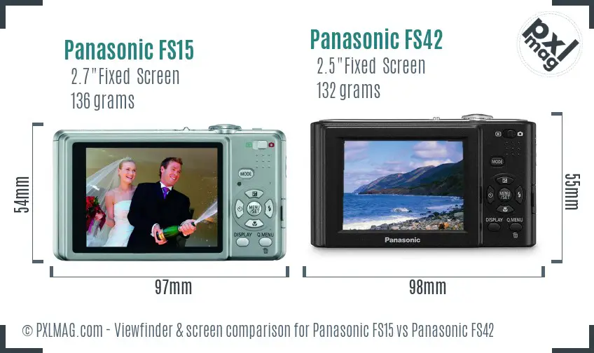 Panasonic FS15 vs Panasonic FS42 Screen and Viewfinder comparison