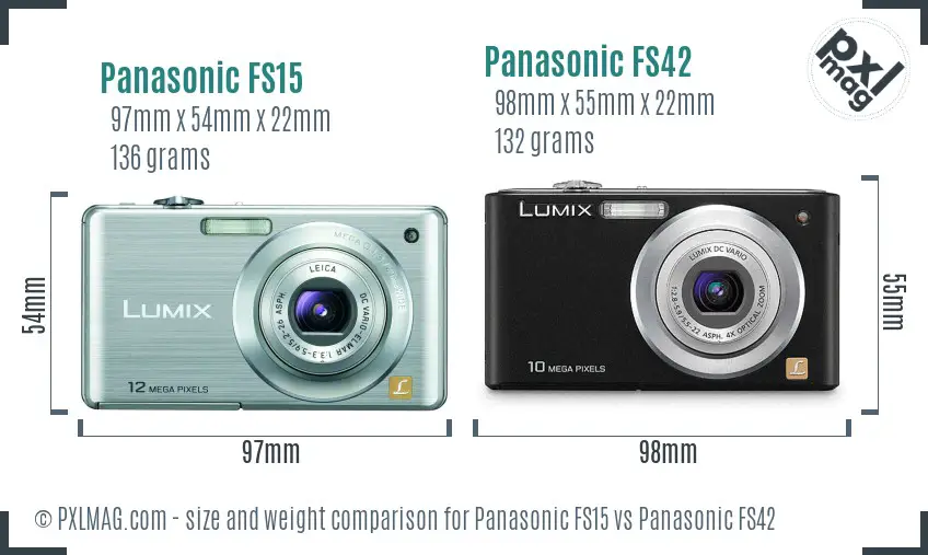 Panasonic FS15 vs Panasonic FS42 size comparison