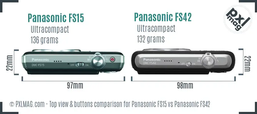 Panasonic FS15 vs Panasonic FS42 top view buttons comparison