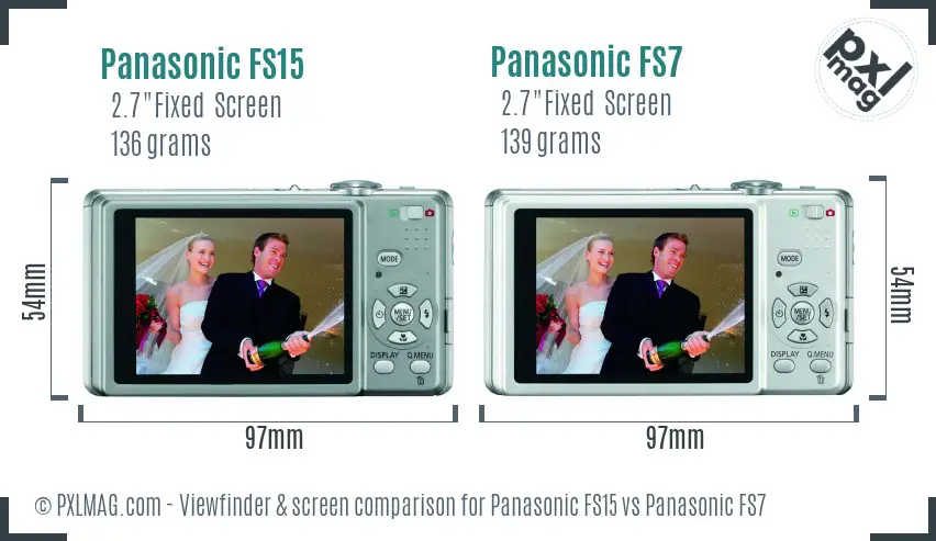 Panasonic FS15 vs Panasonic FS7 Screen and Viewfinder comparison