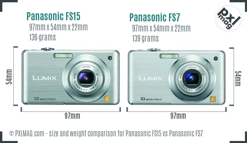 Panasonic FS15 vs Panasonic FS7 size comparison