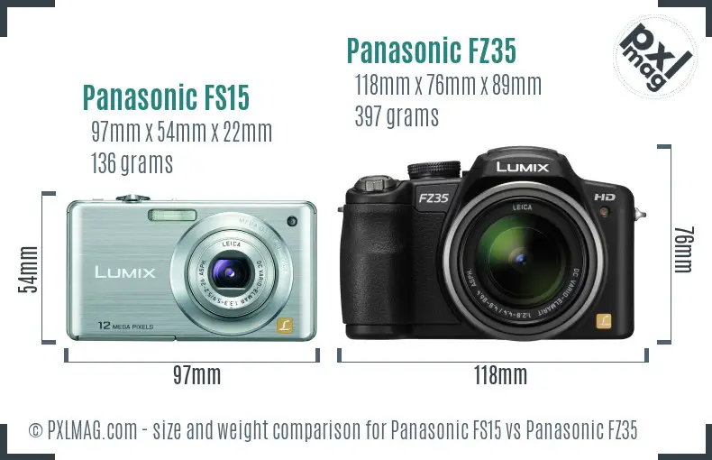 Panasonic FS15 vs Panasonic FZ35 size comparison