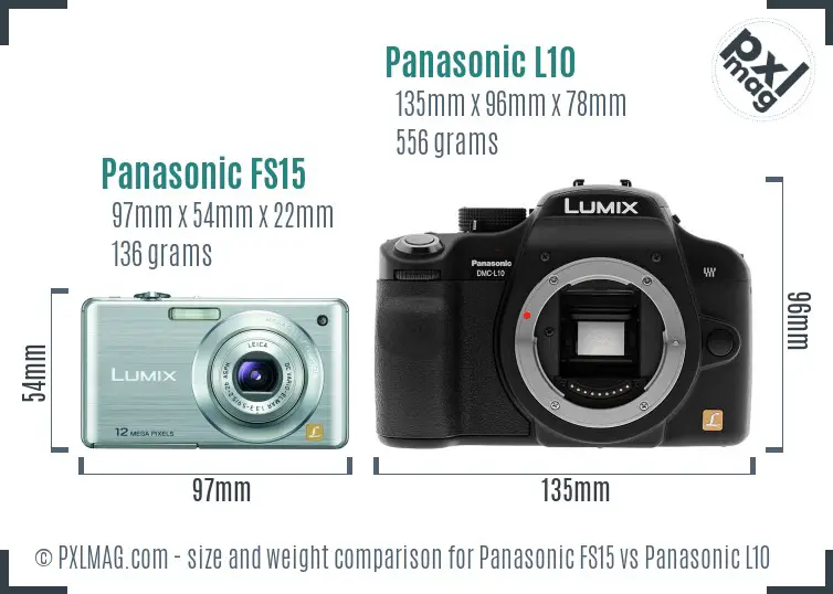 Panasonic FS15 vs Panasonic L10 size comparison