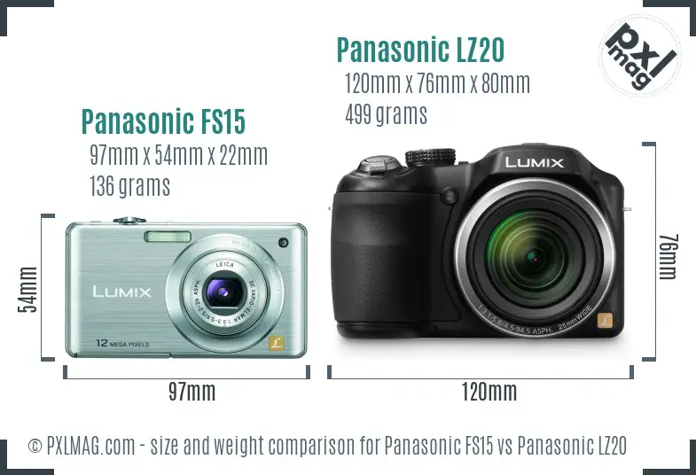 Panasonic FS15 vs Panasonic LZ20 size comparison Panasonic FS15 vs Panasonic LZ20 size comparison