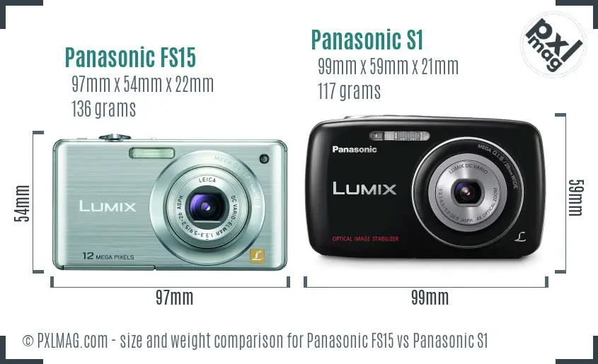 Panasonic FS15 vs Panasonic S1 size comparison Panasonic FS15 vs Panasonic S1 size comparison