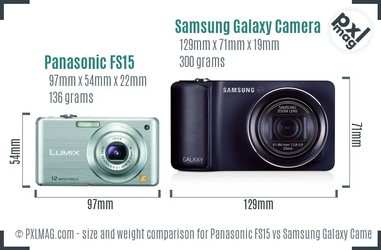Panasonic FS15 vs Samsung Galaxy Camera size comparison Panasonic FS15 vs Samsung Galaxy Camera size comparison
