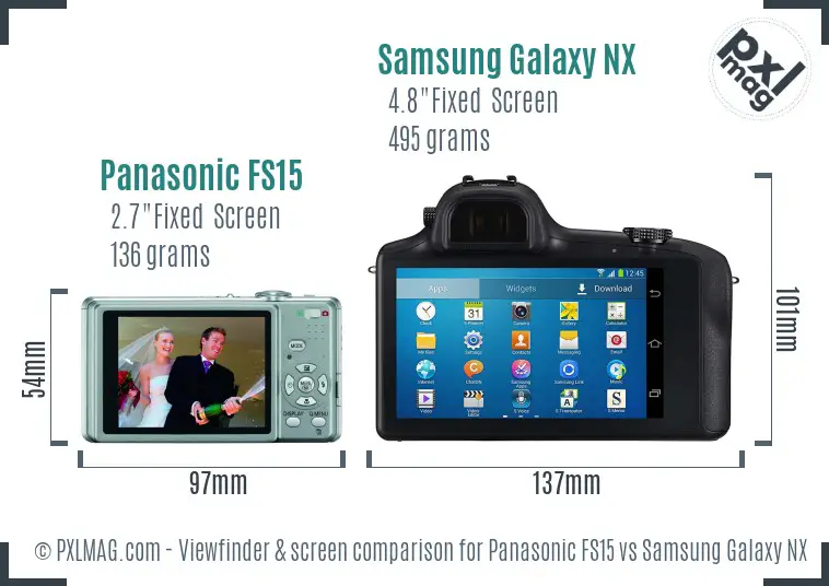 Panasonic FS15 vs Samsung Galaxy NX Screen and Viewfinder comparison Panasonic FS15 vs Samsung Galaxy NX Screen and Viewfinder comparison