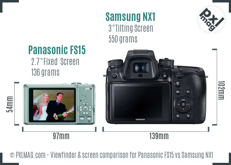 Panasonic FS15 vs Samsung NX1 Screen and Viewfinder comparison Panasonic FS15 vs Samsung NX1 Screen and Viewfinder comparison