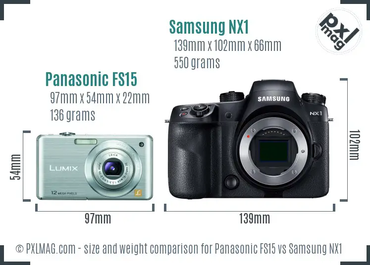 Panasonic FS15 vs Samsung NX1 size comparison Panasonic FS15 vs Samsung NX1 size comparison