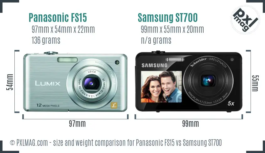 Panasonic FS15 vs Samsung ST700 size comparison Panasonic FS15 vs Samsung ST700 size comparison