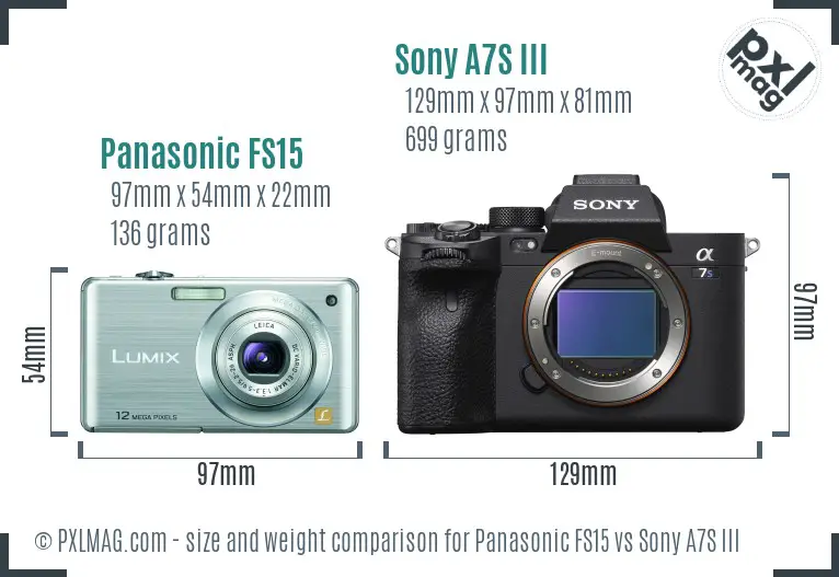 Panasonic FS15 vs Sony A7S III size comparison Panasonic FS15 vs Sony A7S III size comparison