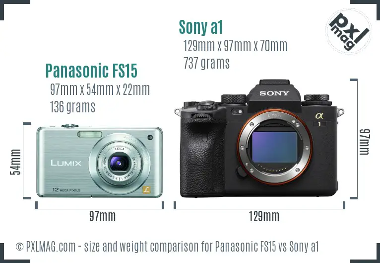 Panasonic FS15 vs Sony a1 size comparison Panasonic FS15 vs Sony a1 size comparison