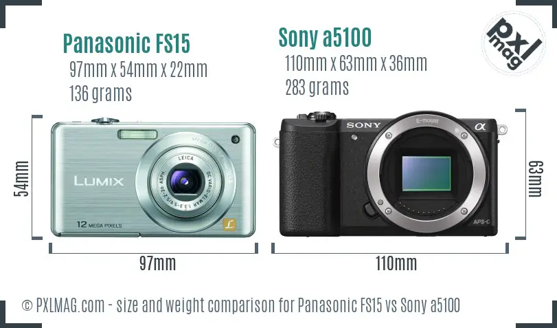 Panasonic FS15 vs Sony a5100 size comparison Panasonic FS15 vs Sony a5100 size comparison