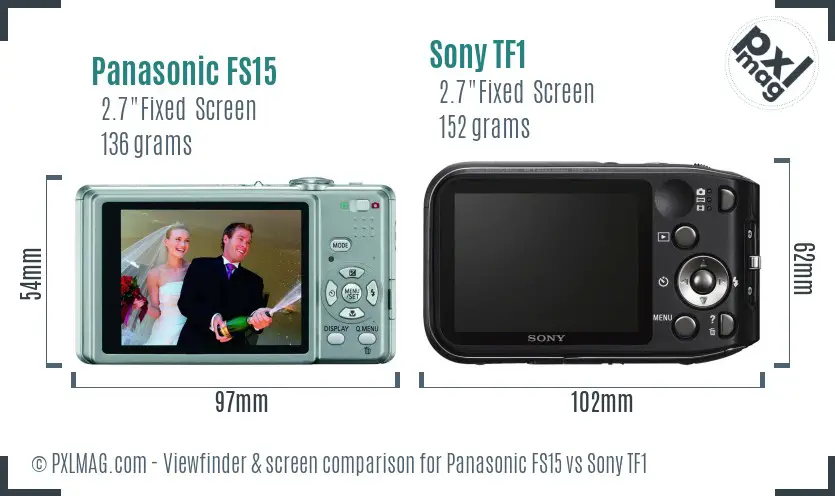 Panasonic FS15 vs Sony TF1 Screen and Viewfinder comparison