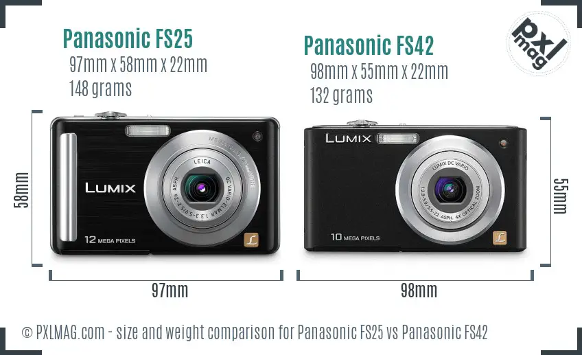Panasonic FS25 vs Panasonic FS42 size comparison