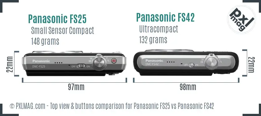 Panasonic FS25 vs Panasonic FS42 top view buttons comparison