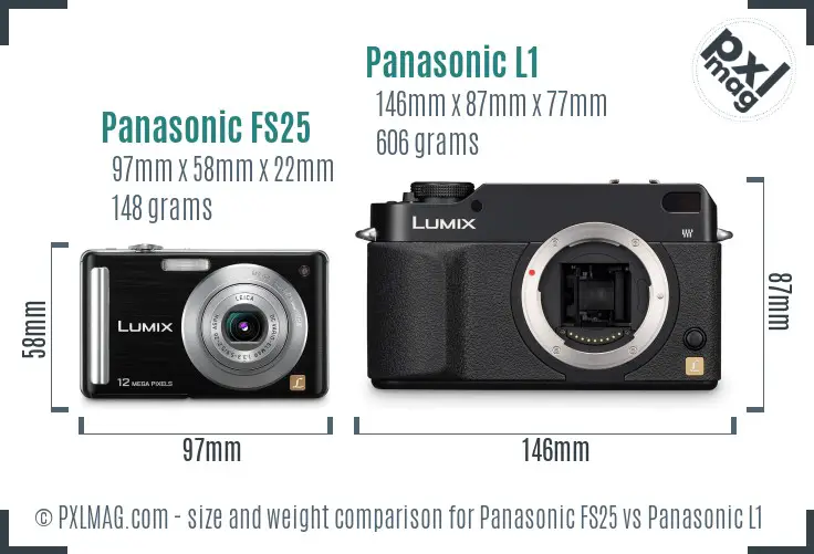 Panasonic FS25 vs Panasonic L1 size comparison