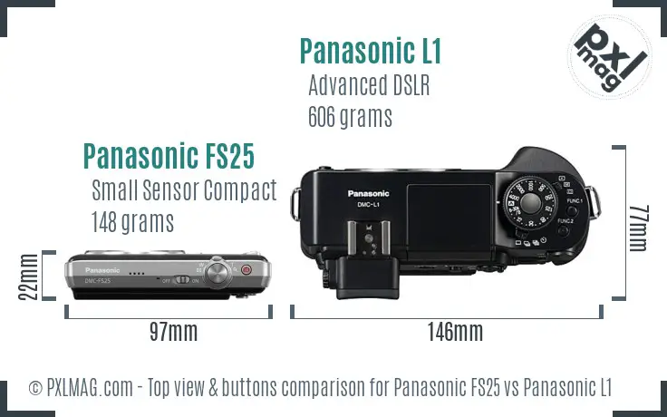 Panasonic FS25 vs Panasonic L1 top view buttons comparison