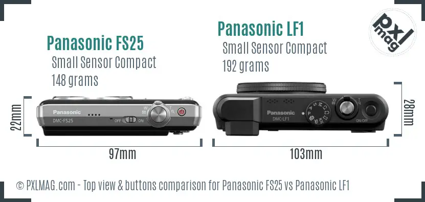 Panasonic FS25 vs Panasonic LF1 top view buttons comparison