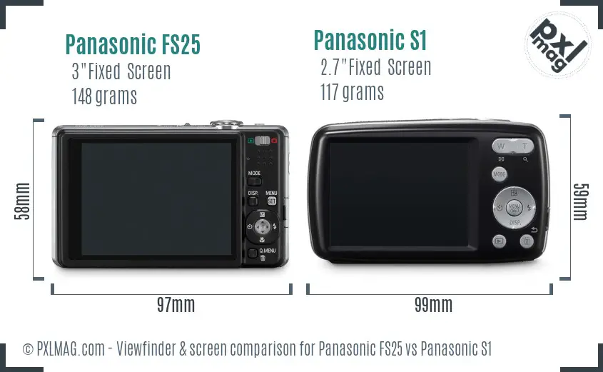 Panasonic FS25 vs Panasonic S1 Screen and Viewfinder comparison Panasonic FS25 vs Panasonic S1 Screen and Viewfinder comparison