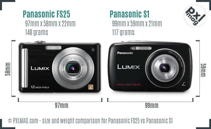 Panasonic FS25 vs Panasonic S1 size comparison Panasonic FS25 vs Panasonic S1 size comparison