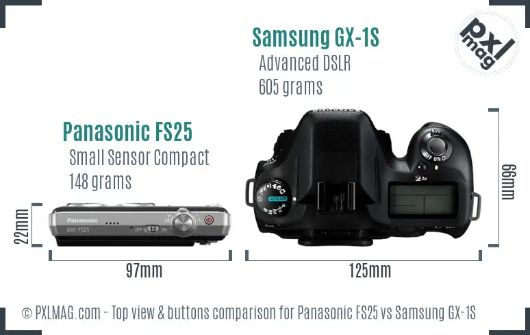 Panasonic FS25 vs Samsung GX-1S top view buttons comparison