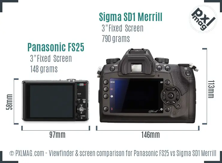 Panasonic FS25 vs Sigma SD1 Merrill Screen and Viewfinder comparison Panasonic FS25 vs Sigma SD1 Merrill Screen and Viewfinder comparison