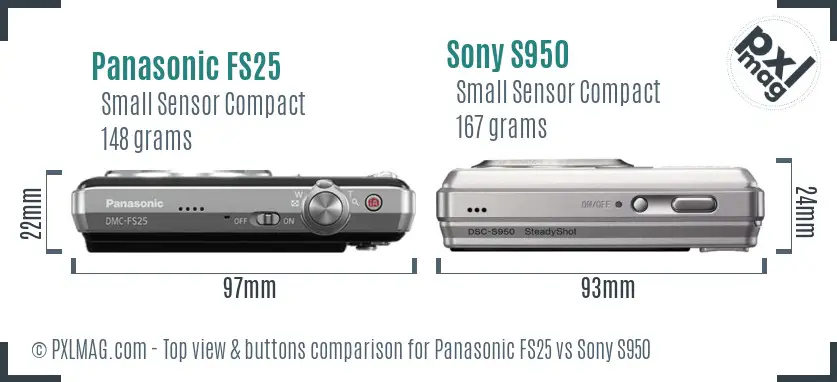 Panasonic FS25 vs Sony S950 top view buttons comparison