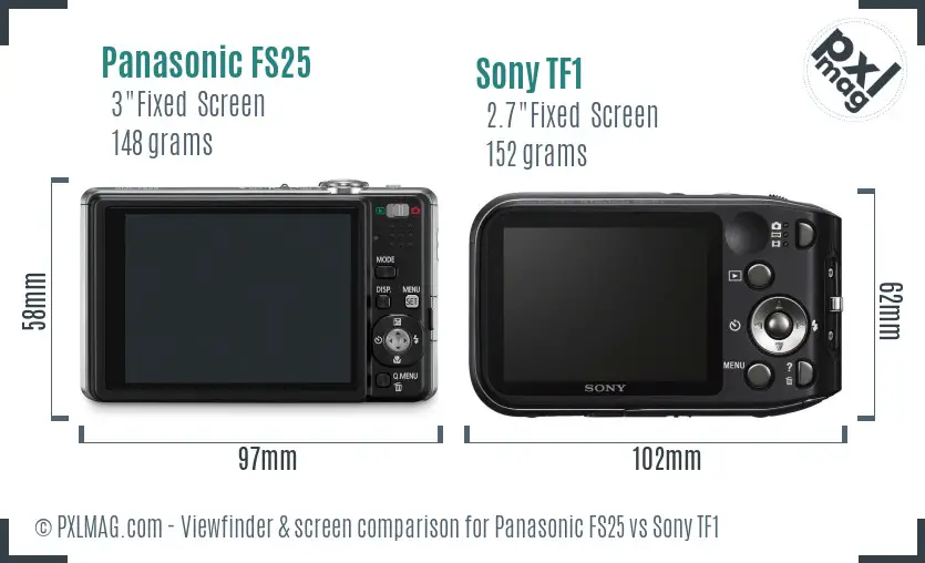 Panasonic FS25 vs Sony TF1 Screen and Viewfinder comparison