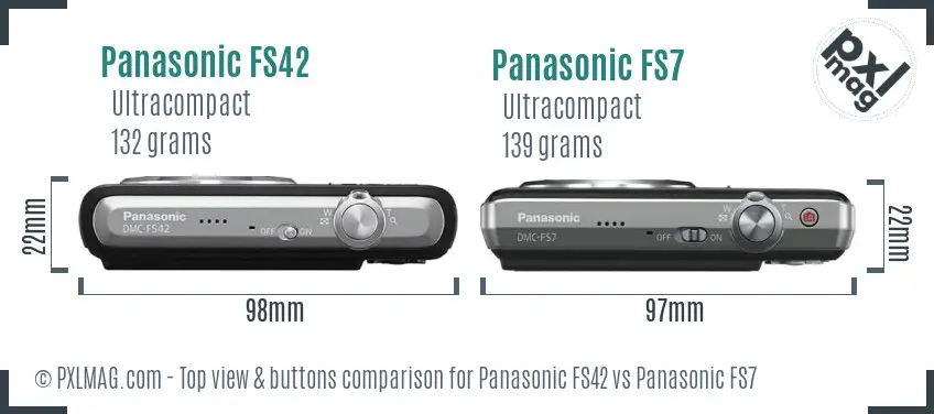 Panasonic FS42 vs Panasonic FS7 top view buttons comparison