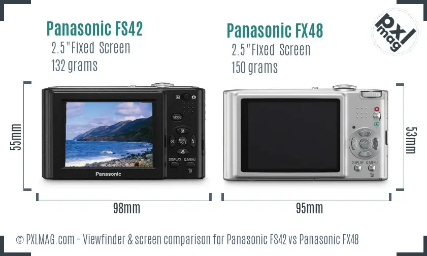 Panasonic FS42 vs Panasonic FX48 Screen and Viewfinder comparison