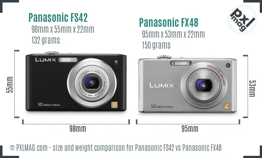 Panasonic FS42 vs Panasonic FX48 size comparison