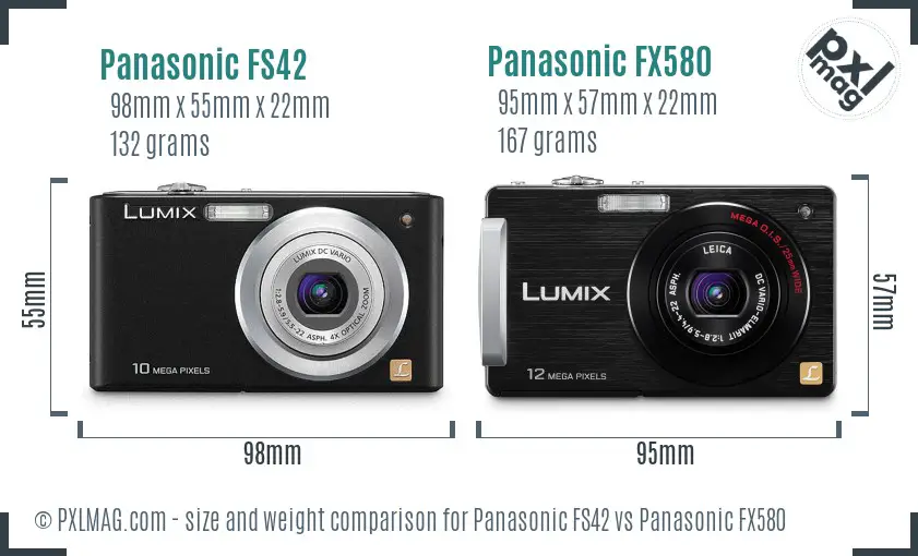Panasonic FS42 vs Panasonic FX580 size comparison