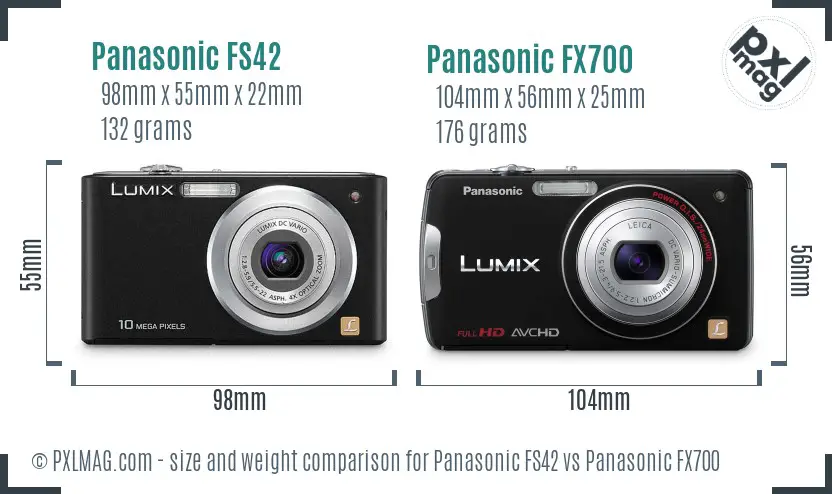 Panasonic FS42 vs Panasonic FX700 size comparison