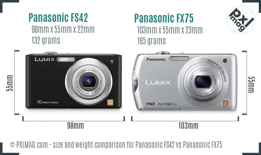 Panasonic FS42 vs Panasonic FX75 size comparison
