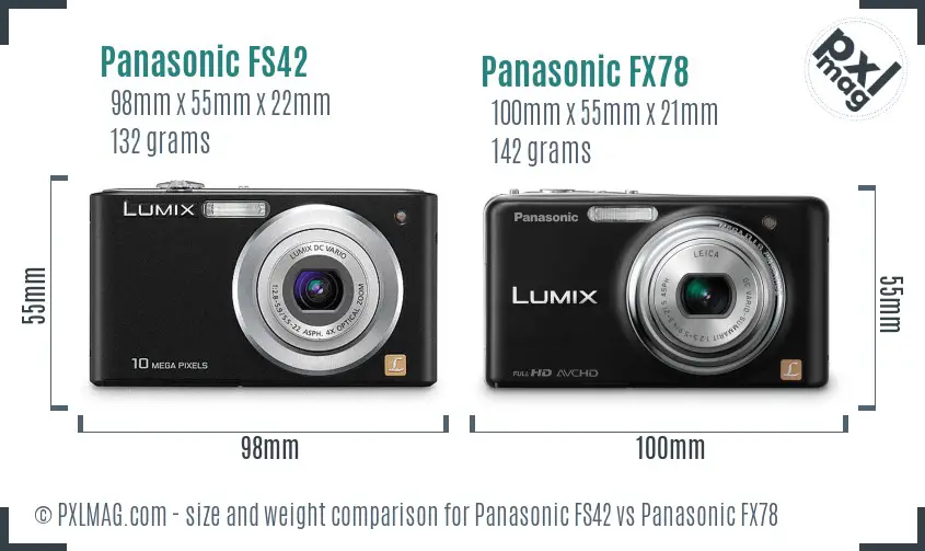 Panasonic FS42 vs Panasonic FX78 size comparison