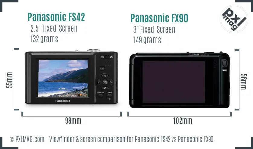 Panasonic FS42 vs Panasonic FX90 Screen and Viewfinder comparison