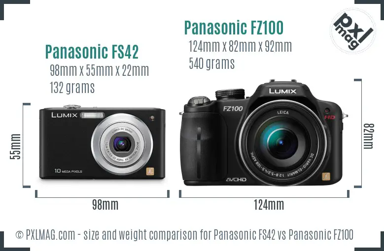 Panasonic FS42 vs Panasonic FZ100 size comparison
