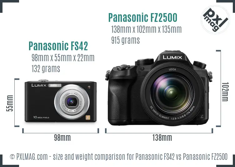 Panasonic FS42 vs Panasonic FZ2500 size comparison